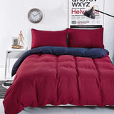 Bedding Sets Simple Wine Red Deep Purple Striped Bed Sheet Duver Quilt Cover Pillowcase Soft Comfortable King Queen Full Twin