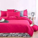 Bedding Sets Simple Wine Red Deep Purple Striped Bed Sheet Duver Quilt Cover Pillowcase Soft Comfortable King Queen Full Twin