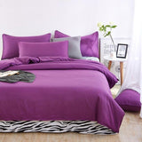 Bedding Sets Simple Wine Red Deep Purple Striped Bed Sheet Duver Quilt Cover Pillowcase Soft Comfortable King Queen Full Twin