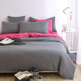 Bedding Sets Simple Wine Red Deep Purple Striped Bed Sheet Duver Quilt Cover Pillowcase Soft Comfortable King Queen Full Twin