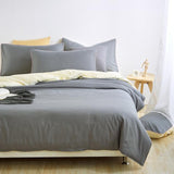 Bedding Sets Simple Wine Red Deep Purple Striped Bed Sheet Duver Quilt Cover Pillowcase Soft Comfortable King Queen Full Twin