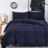 New Bedding Sets Simple Color Lake Blue Striped Bed Sheet Duver Quilt Cover Pillowcase Soft Silver Gray King Queen Full Twin