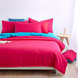 New Bedding Sets Simple Color Lake Blue Striped Bed Sheet Duver Quilt Cover Pillowcase Soft Silver Gray King Queen Full Twin