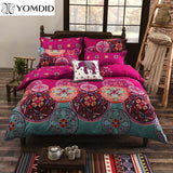 Bohemian Style Bedding set Floral Printed Bed linens Twin Queen King Size 4pcs Duvet Cover Flat Sheet Pillow case Hot sale