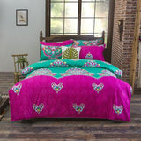Bohemian Style Bedding set Floral Printed Bed linens Twin Queen King Size 4pcs Duvet Cover Flat Sheet Pillow case Hot sale