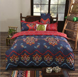 Bohemian Style Bedding set Floral Printed Bed linens Twin Queen King Size 4pcs Duvet Cover Flat Sheet Pillow case Hot sale