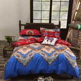 Bohemian Style Bedding set Floral Printed Bed linens Twin Queen King Size 4pcs Duvet Cover Flat Sheet Pillow case Hot sale