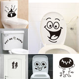 Funny Smile Bathroom Wall Stickers Toilet Home Decoration Waterproof Wall Decals For Toilet Sticker Decorative Poster Home Decor