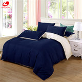 AB side bedding set super king duvet cover set dark blue +beige 3/ 4pcs bedclothes adult bed set man duvet flat sheet 230*250cm
