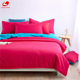 AB side bedding set super king duvet cover set dark blue +beige 3/ 4pcs bedclothes adult bed set man duvet flat sheet 230*250cm