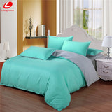 AB side bedding set super king duvet cover set dark blue +beige 3/ 4pcs bedclothes adult bed set man duvet flat sheet 230*250cm