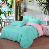 AB side bedding set super king duvet cover set dark blue +beige 3/ 4pcs bedclothes adult bed set man duvet flat sheet 230*250cm