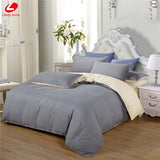 AB side bedding set super king duvet cover set dark blue +beige 3/ 4pcs bedclothes adult bed set man duvet flat sheet 230*250cm