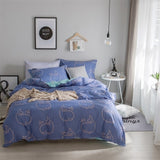 Solstice Stylish Cartoon Christmas Elk Striped Star Style 3/4pcs Bedding Set Contain Duvet Cover Bed Sheet Pillowcase Bedclothes