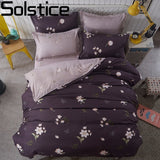 Solstice Mixed Color Cartoon Style Fox/snowflakes/animal Plants 4pcs Bedding Sets Bed Sheet Duvet Cover Pillowcase Bedclothes