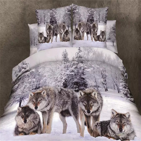 Medusa 3d wolf  king/queen/twin size 3/4pcs bedding set of duvet/doona cover bed sheet pillow cases bed linen set