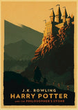 Vintage poster Harry Potter Hogwarts Express Diagon Alley Hogsmeade Kraft paper wall Movie Posters home decor