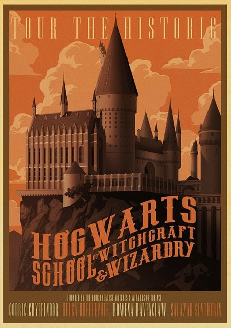 Vintage poster Harry Potter Hogwarts Express Diagon Alley Hogsmeade Kr –  Hometex