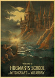 Vintage poster Harry Potter Hogwarts Express Diagon Alley Hogsmeade Kraft paper wall Movie Posters home decor