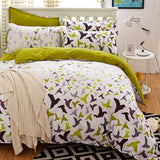 bedding set 5 size green bird bedding set duvet cover set Korean bed sheet +duvet cover +pillowcase pink bed cover bed linen set