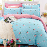 bedding set 5 size green bird bedding set duvet cover set Korean bed sheet +duvet cover +pillowcase pink bed cover bed linen set