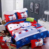 New Bedding Cartoon Hello Kitty cut Mouse 4pcs/3pcs Duvet Cover Sets Soft Polyester Bed Linen Flat Bed Sheet Set Pillowcase