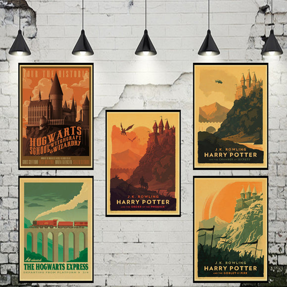 Vintage poster Harry Potter Hogwarts Express Diagon Alley Hogsmeade Kr –  Hometex