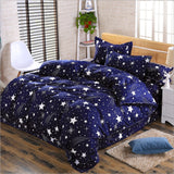 Cute cartoon lattice star cloud Creativity British style 4pcs/3pcs Duvet Cover Sets Soft Polyester Bed Linen Flat Bed Sheet