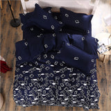 Cute cartoon lattice star cloud Creativity British style 4pcs/3pcs Duvet Cover Sets Soft Polyester Bed Linen Flat Bed Sheet