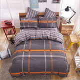 Cute cartoon lattice star cloud Creativity British style 4pcs/3pcs Duvet Cover Sets Soft Polyester Bed Linen Flat Bed Sheet