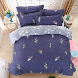 Cute cartoon lattice star cloud Creativity British style 4pcs/3pcs Duvet Cover Sets Soft Polyester Bed Linen Flat Bed Sheet