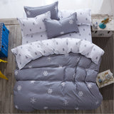 Cute cartoon lattice star cloud Creativity British style 4pcs/3pcs Duvet Cover Sets Soft Polyester Bed Linen Flat Bed Sheet