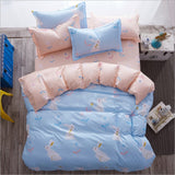 Cute cartoon lattice star cloud Creativity British style 4pcs/3pcs Duvet Cover Sets Soft Polyester Bed Linen Flat Bed Sheet