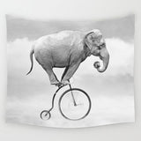 Comwarm Indian Elephant Painting Animal Pug Dog Wall Hanging Gobelin Polyester Tapestry Living Room Decor  Home Decoration