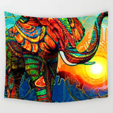 Comwarm Indian Elephant Painting Animal Pug Dog Wall Hanging Gobelin Polyester Tapestry Living Room Decor  Home Decoration