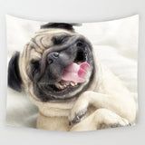Comwarm Indian Elephant Painting Animal Pug Dog Wall Hanging Gobelin Polyester Tapestry Living Room Decor  Home Decoration