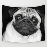 Comwarm Indian Elephant Painting Animal Pug Dog Wall Hanging Gobelin Polyester Tapestry Living Room Decor  Home Decoration