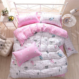 Solstice Cartoon Pink Flamingo Bedding Sets 3/4pcs Children's Boy Girl And Adult Bed Linings Duvet Cover Bed Sheet Pillowcases