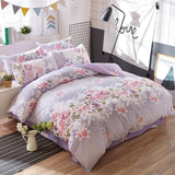 Solstice Bed Linen Mixed Color Cartoon Flowers Striped Lattice Style Bed Cover Bed Sheet Duvet Cover Pillowcase 4pcs Bedding Set