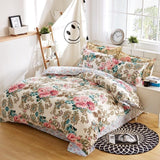 Solstice Bed Linen Mixed Color Cartoon Flowers Striped Lattice Style Bed Cover Bed Sheet Duvet Cover Pillowcase 4pcs Bedding Set