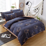 Solstice Bed Linen Mixed Color Cartoon Flowers Striped Lattice Style Bed Cover Bed Sheet Duvet Cover Pillowcase 4pcs Bedding Set