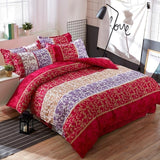 Solstice Bed Linen Mixed Color Cartoon Flowers Striped Lattice Style Bed Cover Bed Sheet Duvet Cover Pillowcase 4pcs Bedding Set