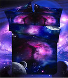 Hipster Galaxy 3D Bedding Set Universe Outer Space Themed Galaxy Print Bed linen Duvet cover & pillow case Queen size bedclothes