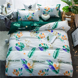 bedding set 5 size green bird bedding set duvet cover set Korean bed sheet +duvet cover +pillowcase pink bed cover bed linen set