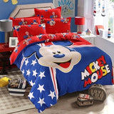 Disney Mickey Mouse Minnie Children Bedding Set Queen Full Single Size Duvet Cover Flatsheet Pillowcase Bedlinen Set for Kids