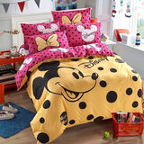Disney Mickey Mouse Minnie Children Bedding Set Queen Full Single Size Duvet Cover Flatsheet Pillowcase Bedlinen Set for Kids