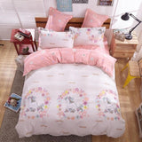 Cute cartoon lattice star cloud Creativity British style 4pcs/3pcs Duvet Cover Sets Soft Polyester Bed Linen Flat Bed Sheet