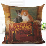 Fashion Cute Book Cat Party Cushion Cover Throw Pillowcase Home Decorative Sofa Linen  Square Printing Cojines Cushion  Case