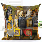 Fashion Cute Book Cat Party Cushion Cover Throw Pillowcase Home Decorative Sofa Linen  Square Printing Cojines Cushion  Case