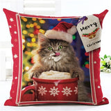 Fashion Cute Book Cat Party Cushion Cover Throw Pillowcase Home Decorative Sofa Linen  Square Printing Cojines Cushion  Case